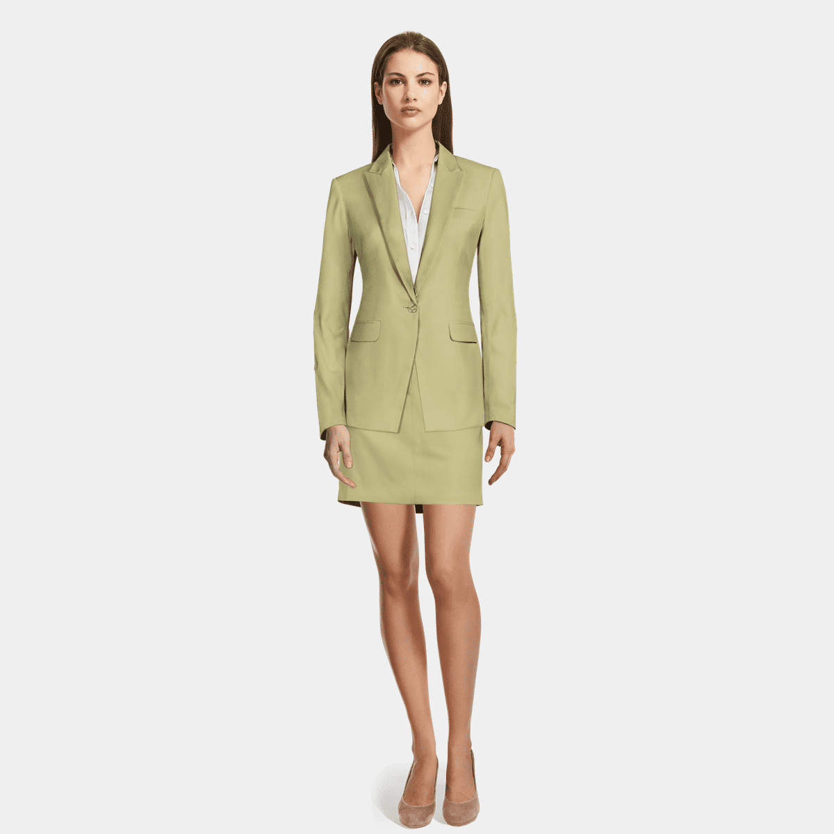 button short stretch Skirt Suit 
