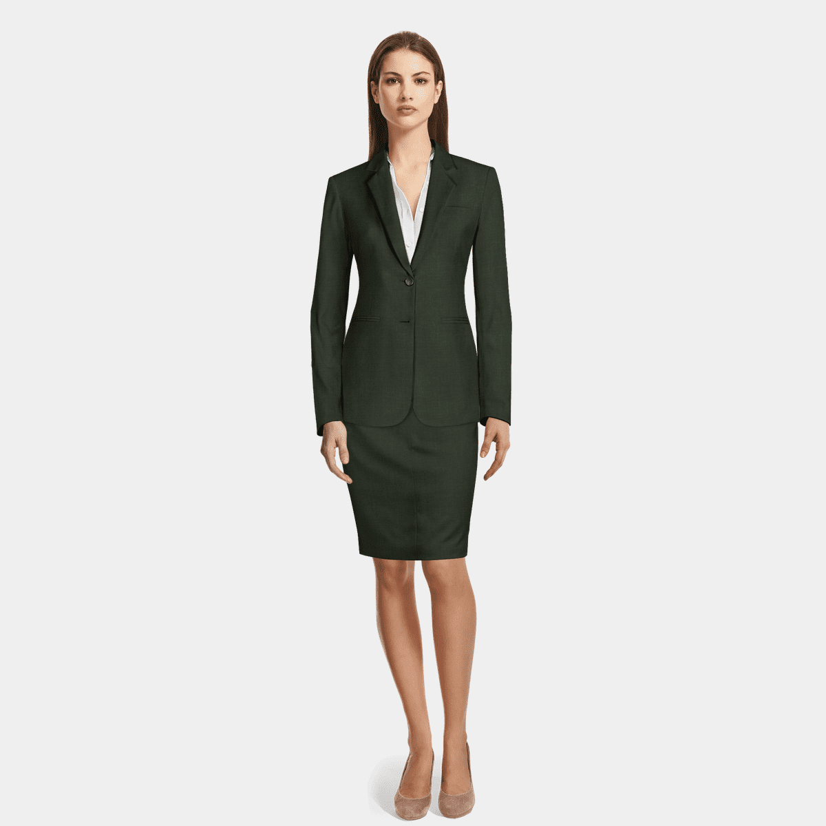 Forest Green Technical stretch Skirt Suit | Sumissura