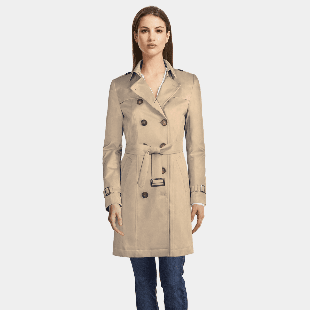 Cream trench hotsell coat womens