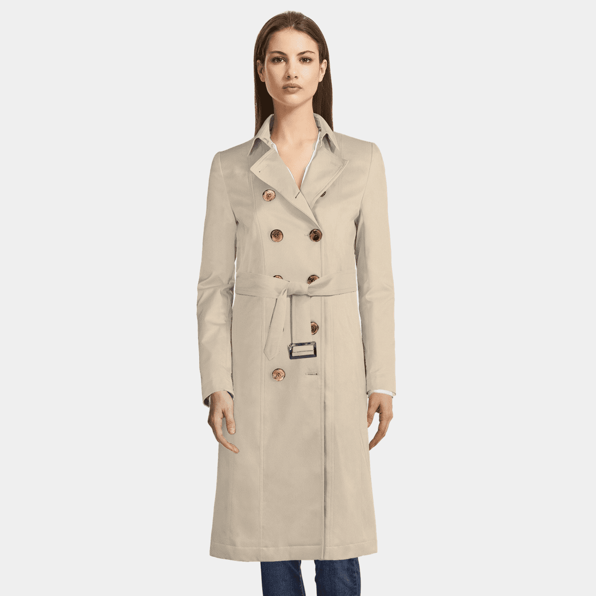 Trench-coat Jane Norman Gris – Double Boutonnage Et Ceinture – Taille 12