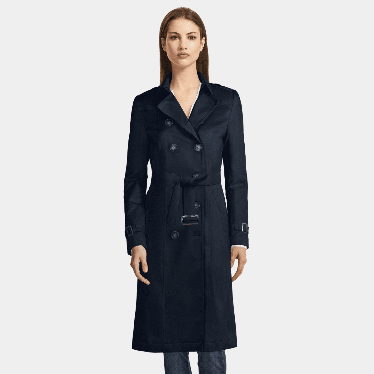 トレンチコート MIUMIU NAVY BLUE COTTON TRENCH COAT Miu Miu Coats & Jackets for Women