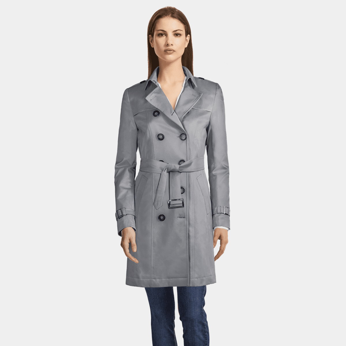 Buy Honey By Pantaloons Grey Self Design Trench Coat - Coats for Women  2221192