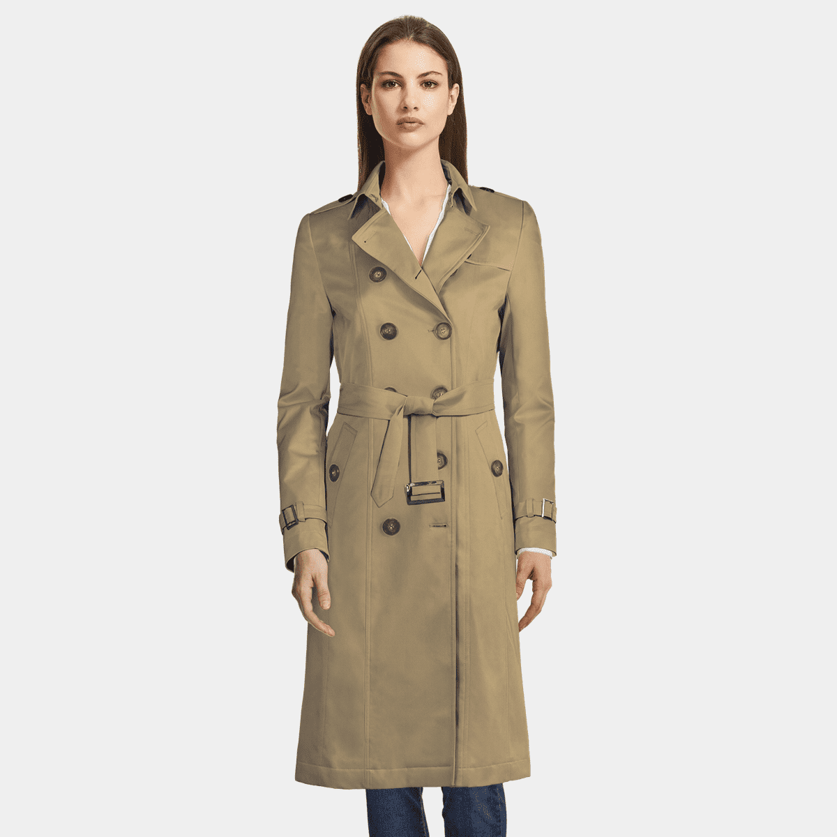 Beige Long Trench Coat | Sumissura