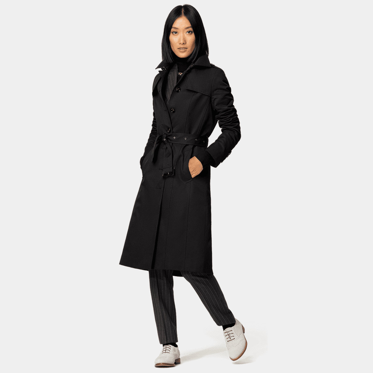 Black summer trench sales coat