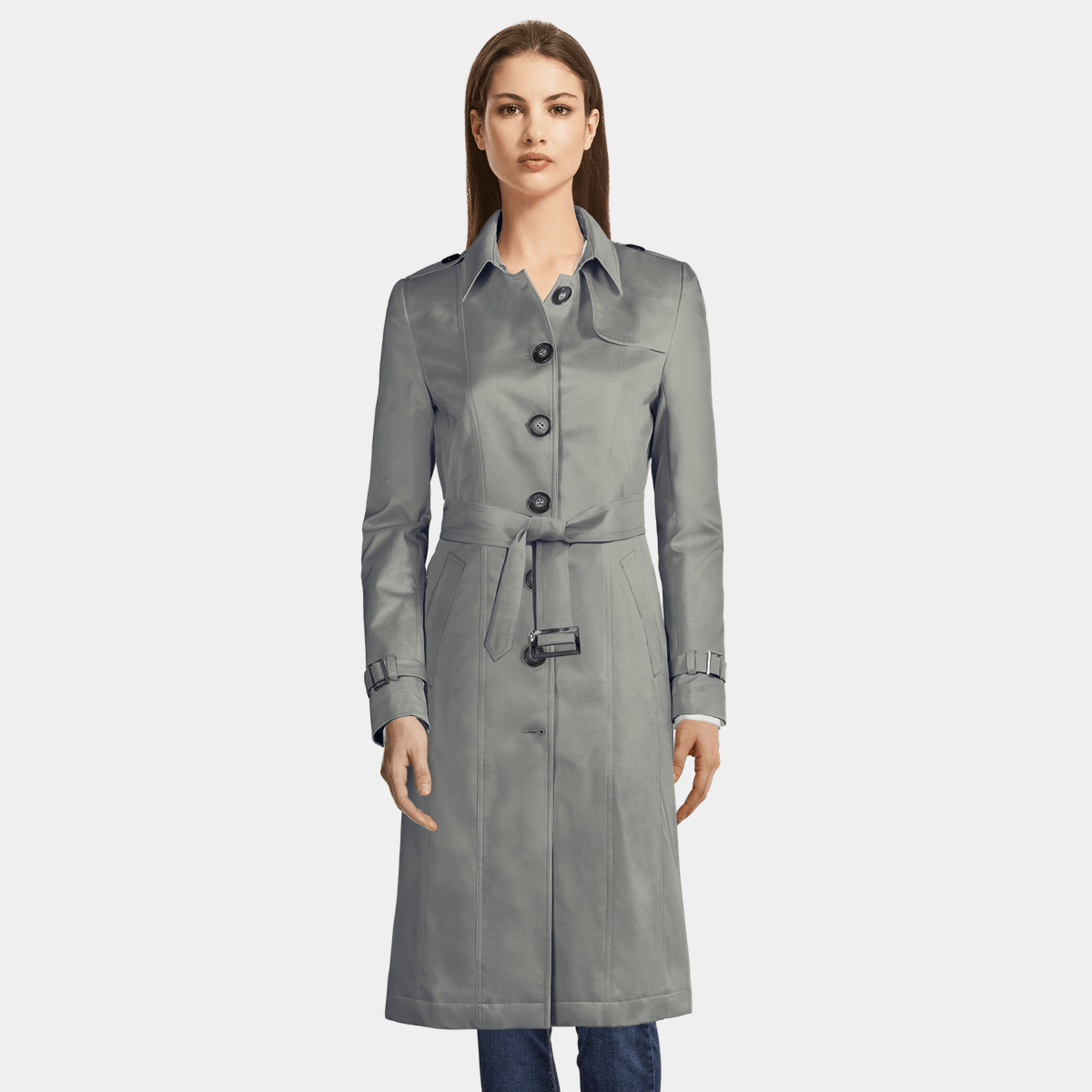 light grey duster coat