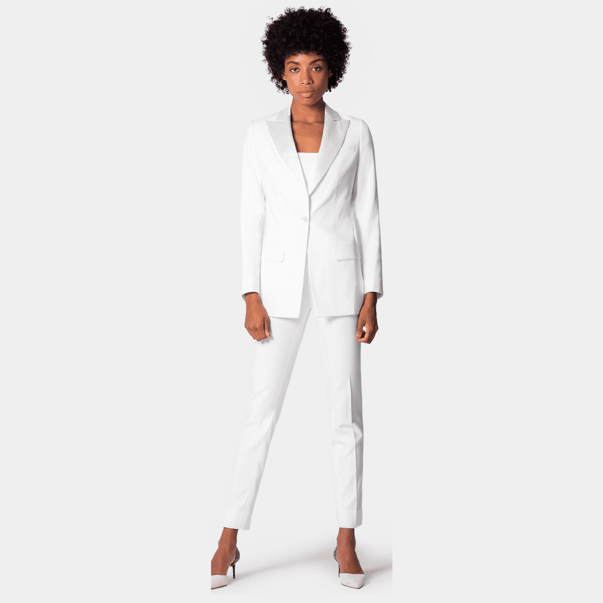 woman's white suit