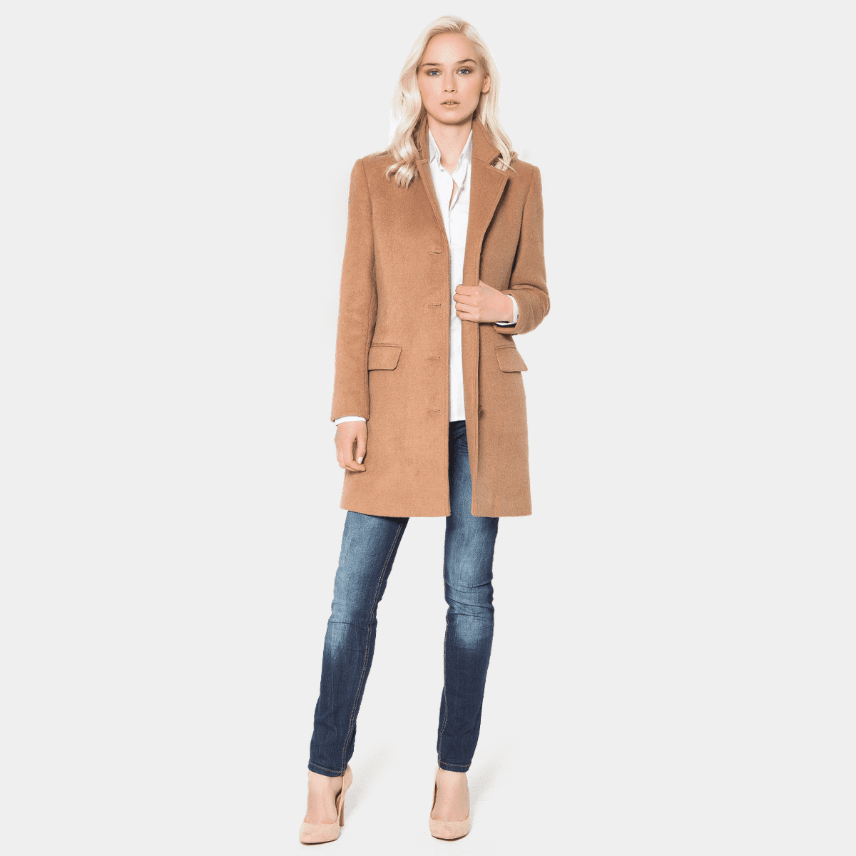 tan wool coat petite