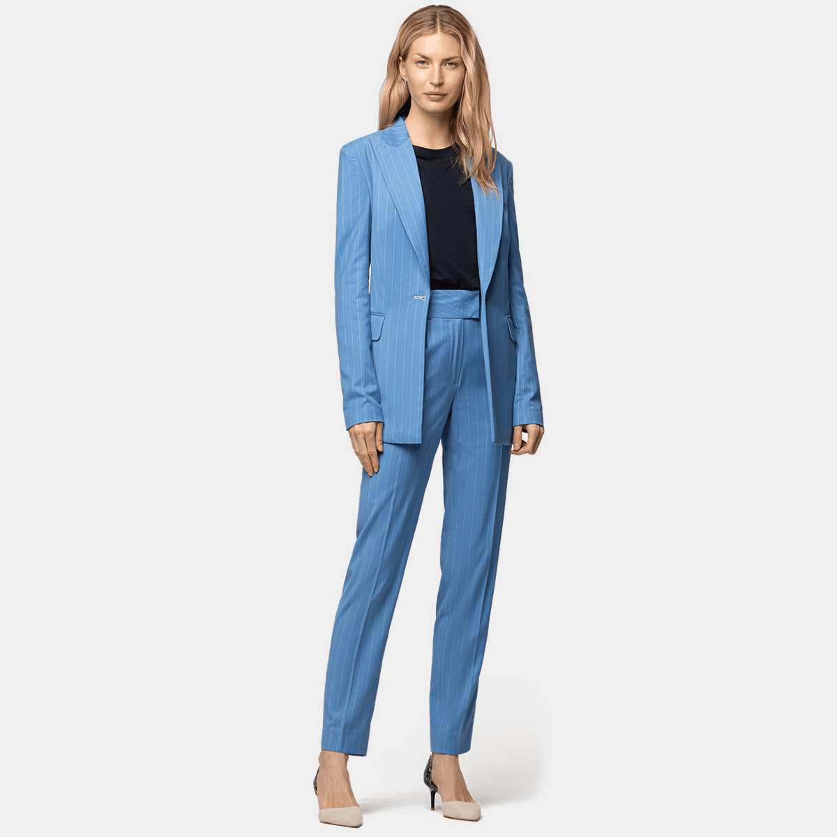 REORIAFEE Western Outfit for Women Gym Outfits Women's Long Sleeve Suit  Pants Casual Elegant Business Suit Sky Blue M - Walmart.com