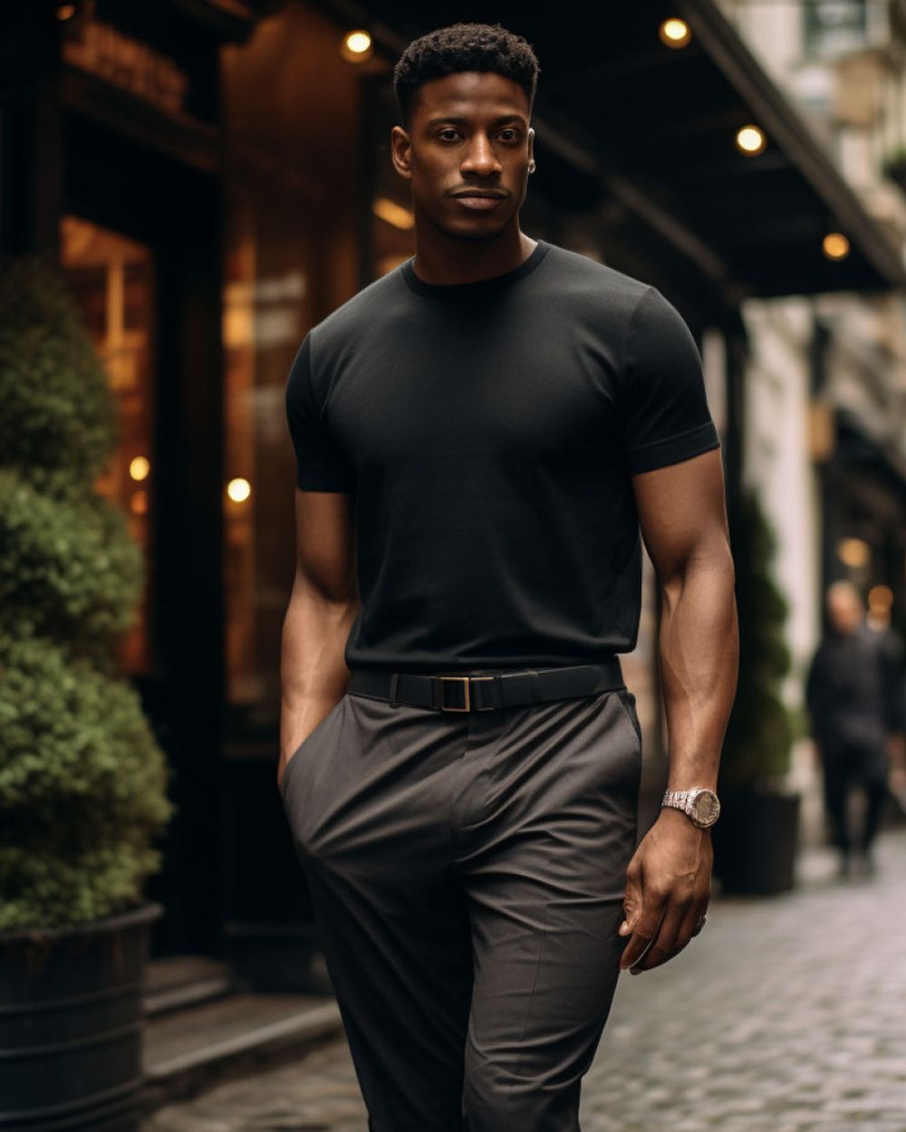 Black shirt and dress pants on sale