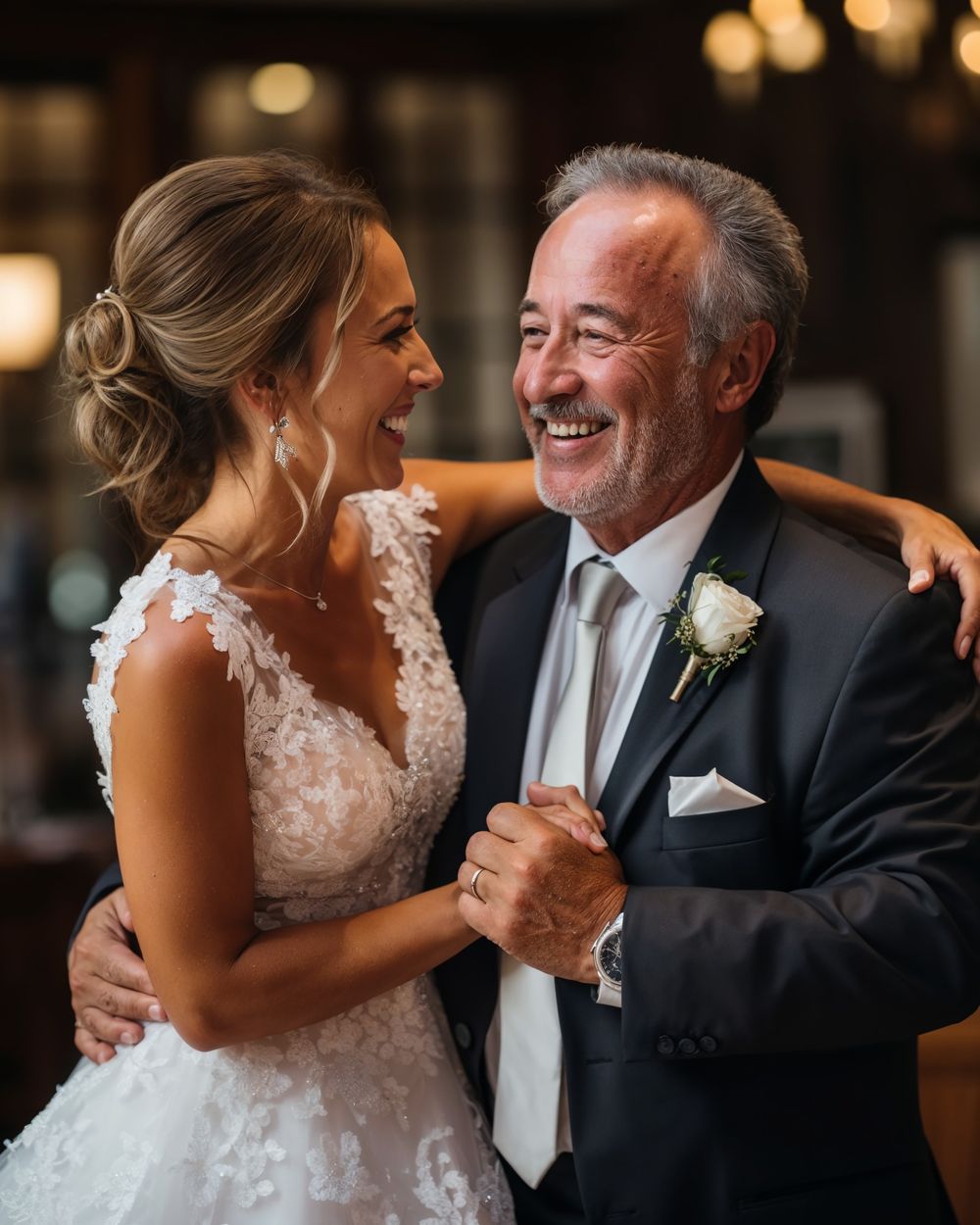 Black Rounded Lapel Father of the Bride Suit