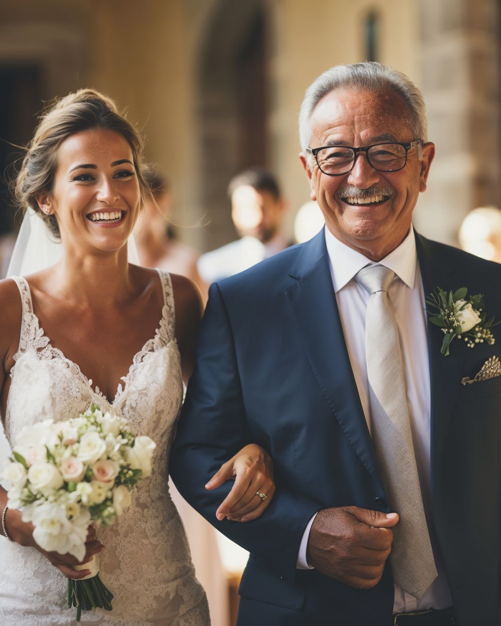 Father of the Bride Suit with Beige Tie