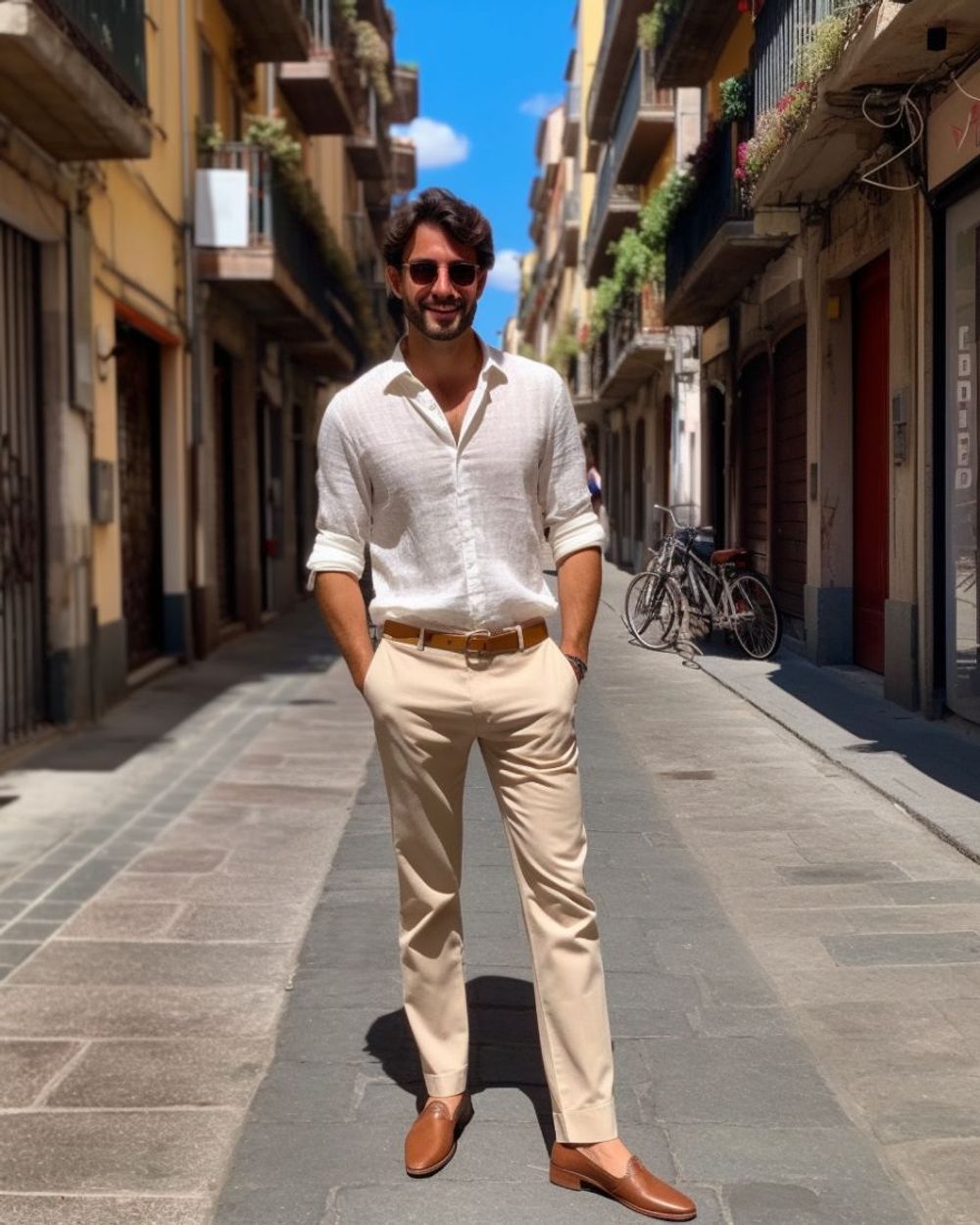 Camisa de Lino con Pantalones de Lino Hockerty