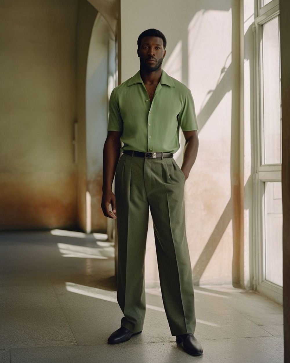 Green pants fashion style men