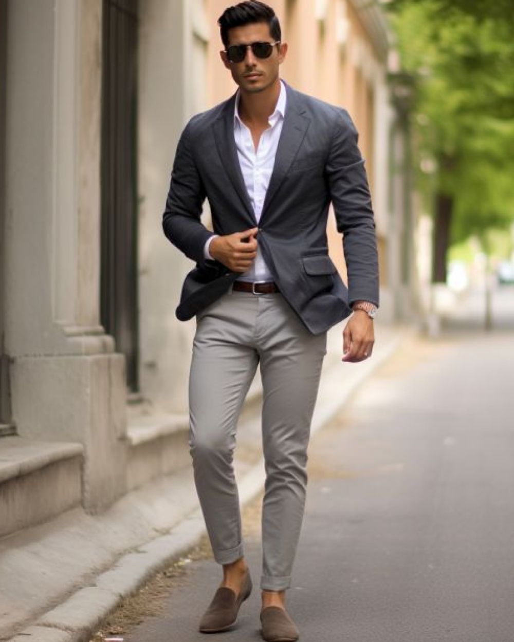 Charcoal suit jacket with jeans best sale