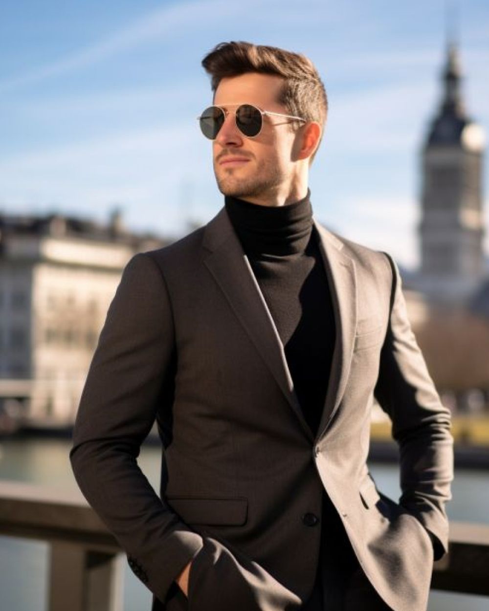 Iron Gray Suit with Sunglasses