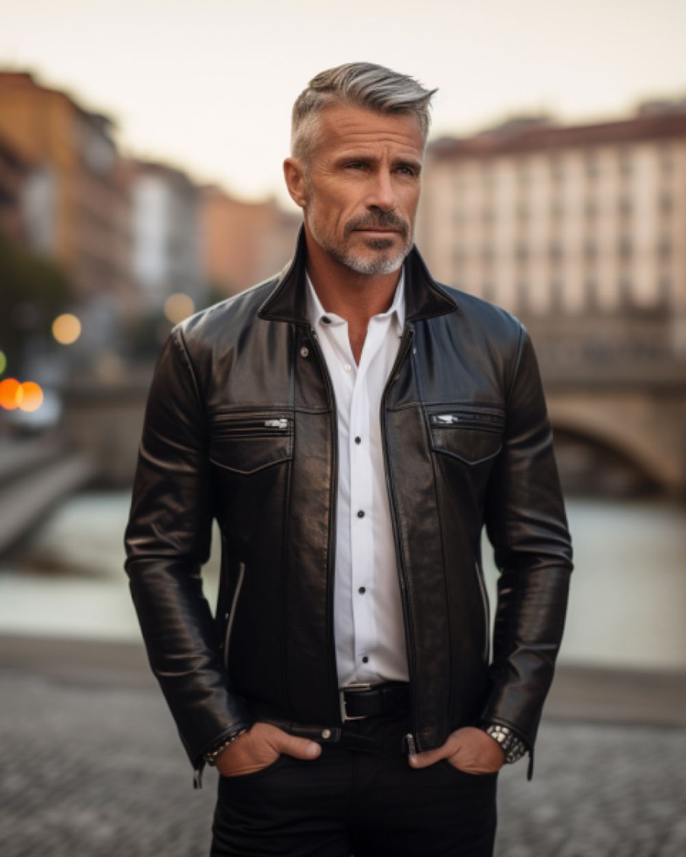 Black leather jacket deals