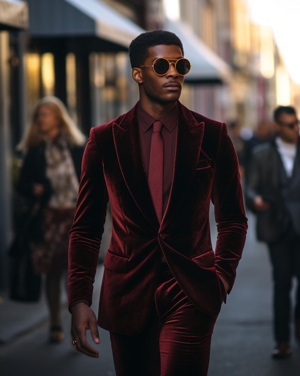 Burgundy Velvet Tuxedo Hockerty