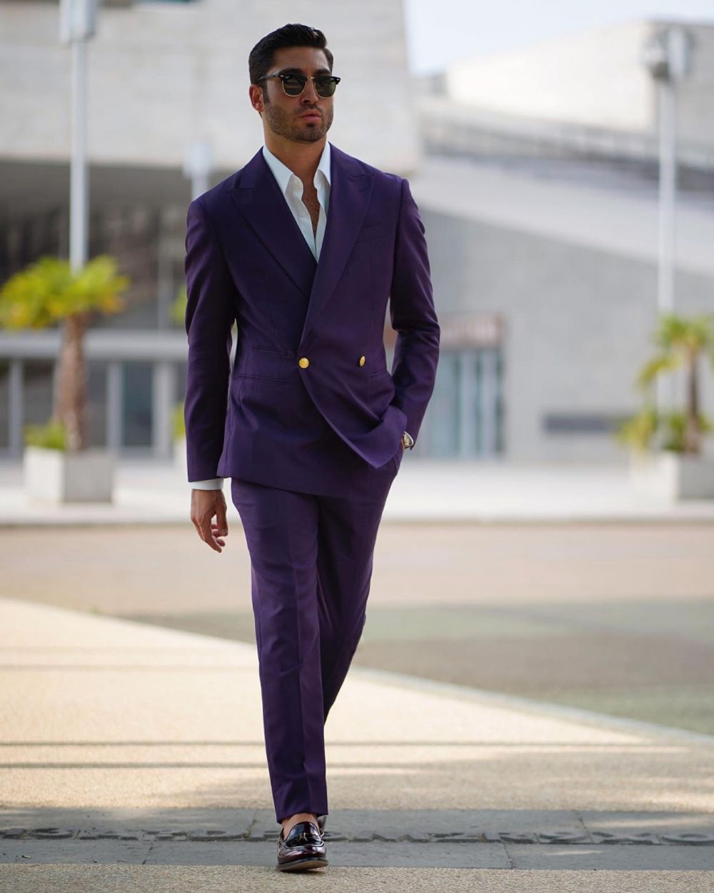 Regal Purple Double-Breasted Suit