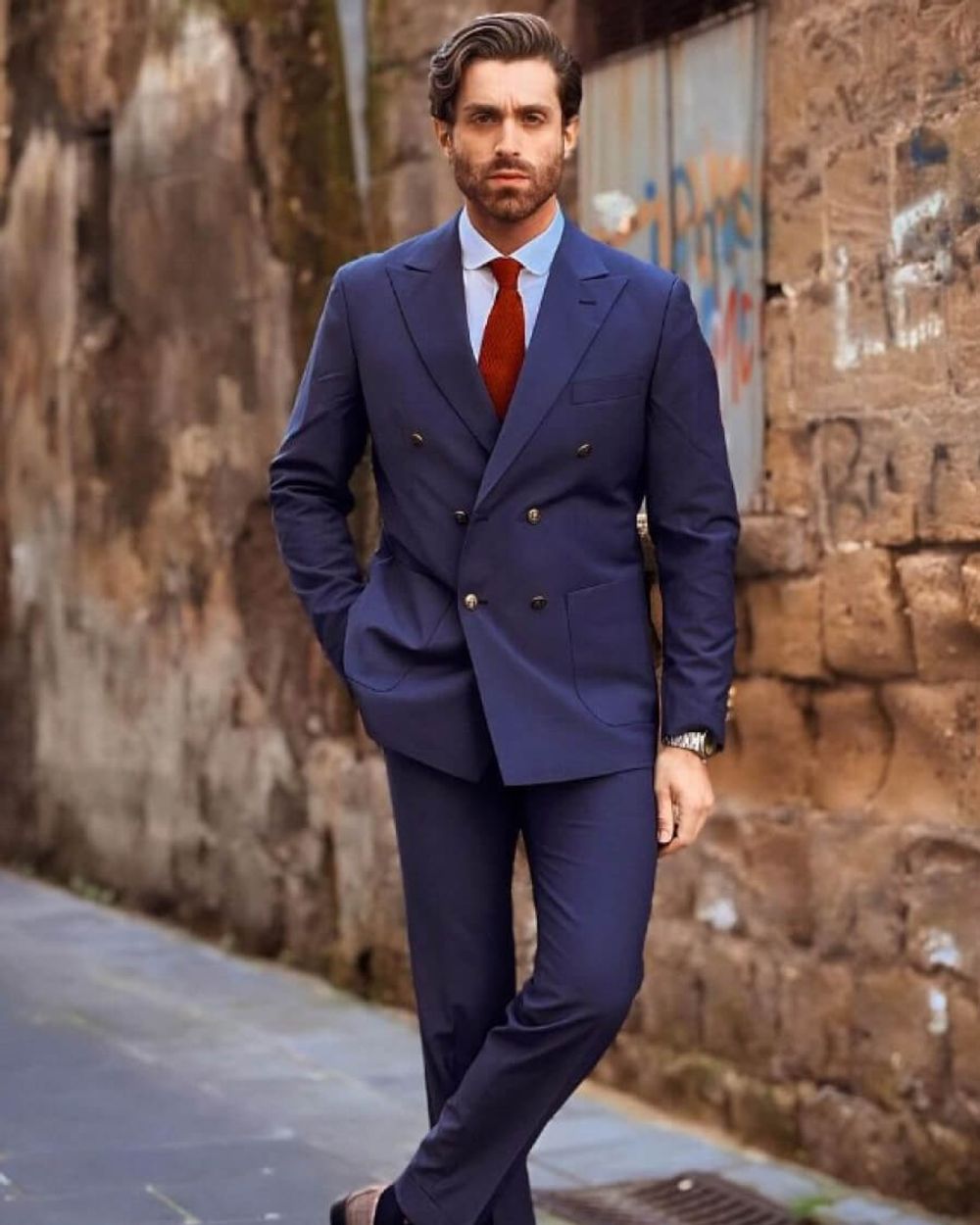 Blue Coat with Bit Loafers