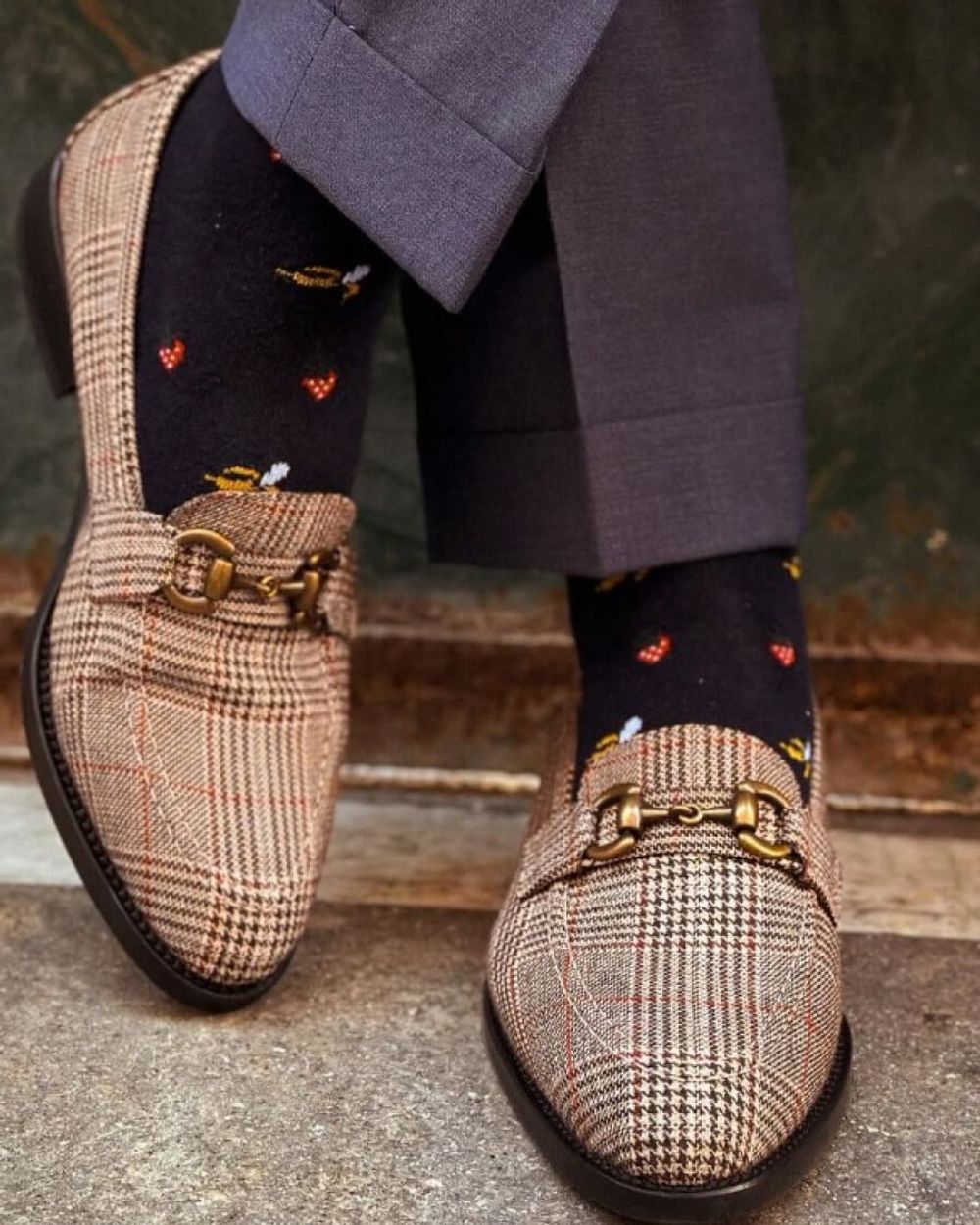 Blue Coat with Bit Loafers