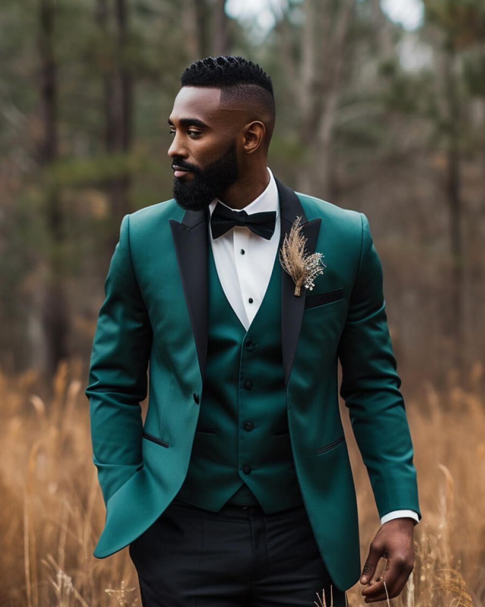 Sage Soirée Suit for a Wedding