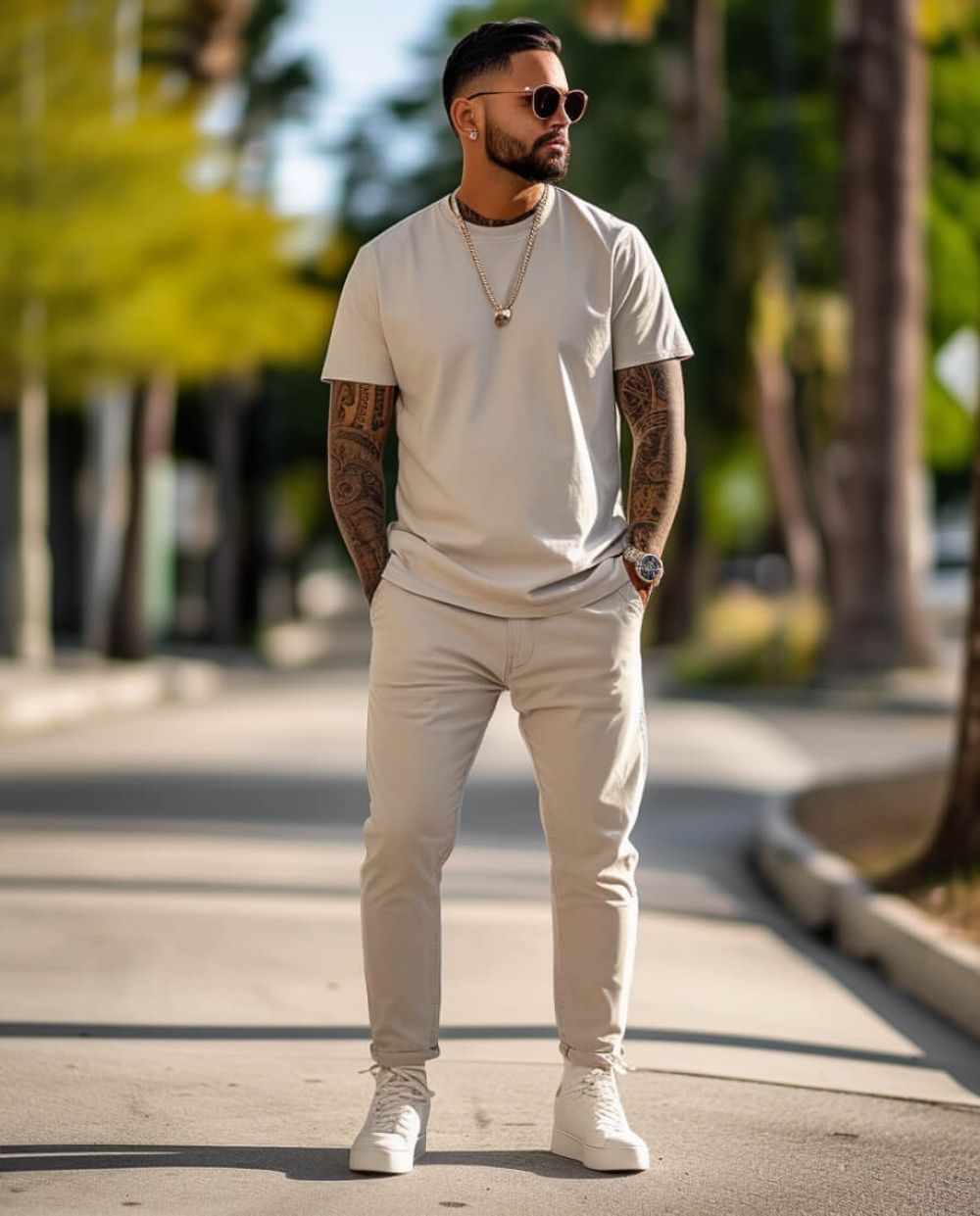 Sandstone Urban Look with Sunglasses