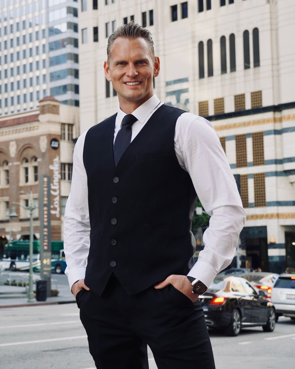 Jet-Black Double-Breasted Suit