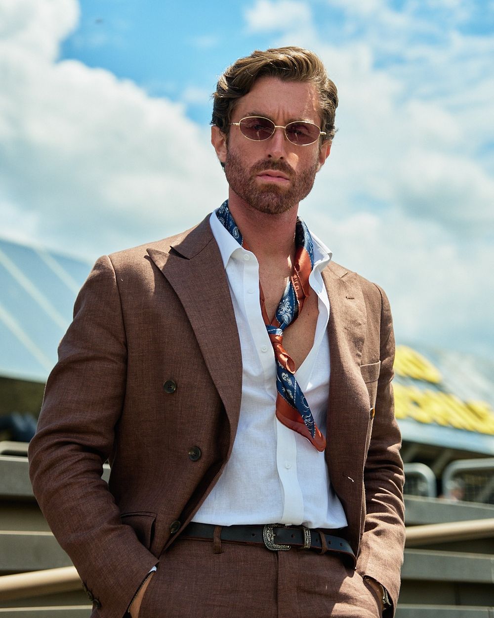 Sciarpa in Seta Uomo Vintage Paisley Navy