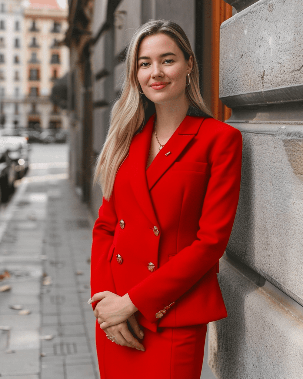 Red Blazer with Matching Skirt Sumissura