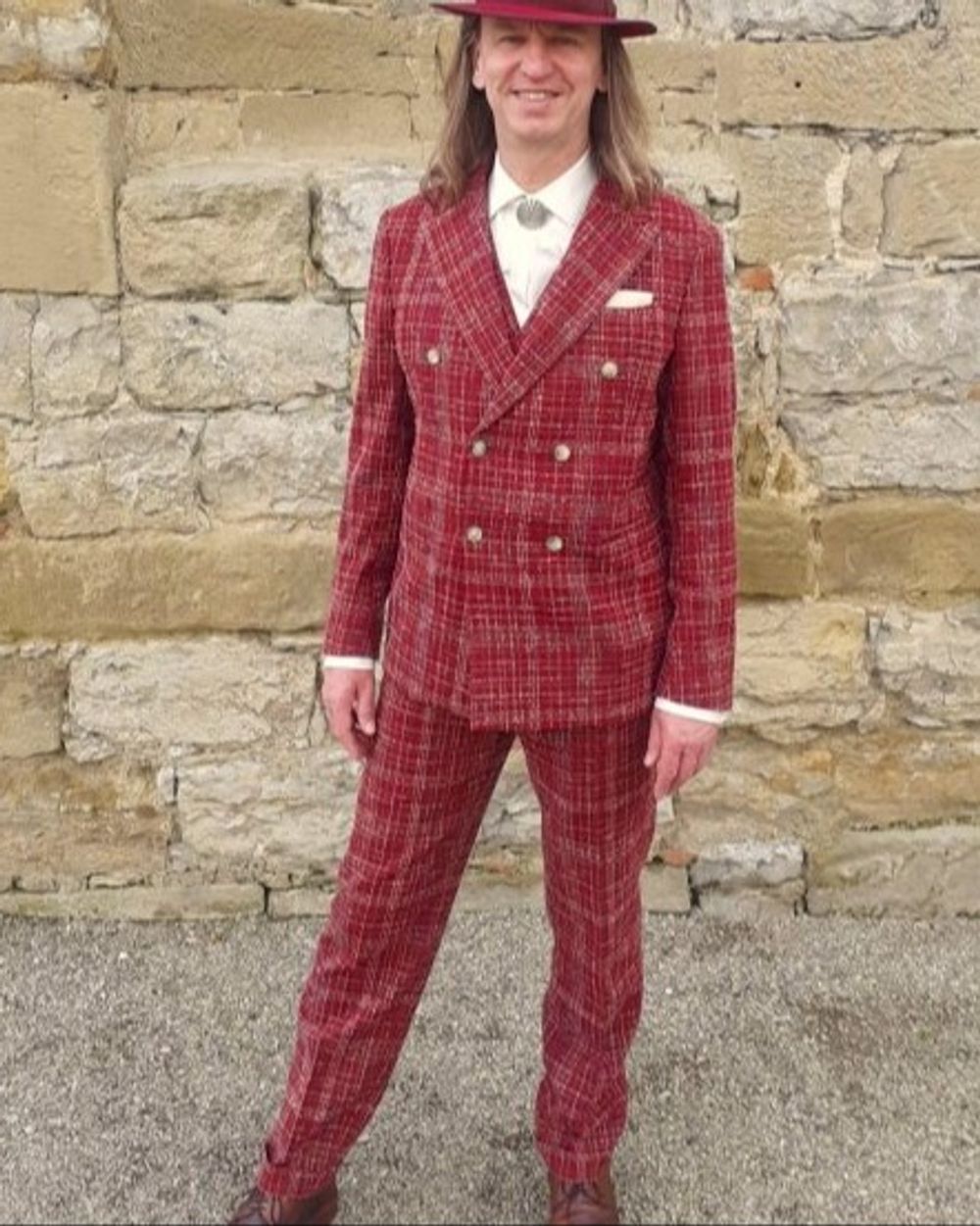 Vintage Red Plaid Suit