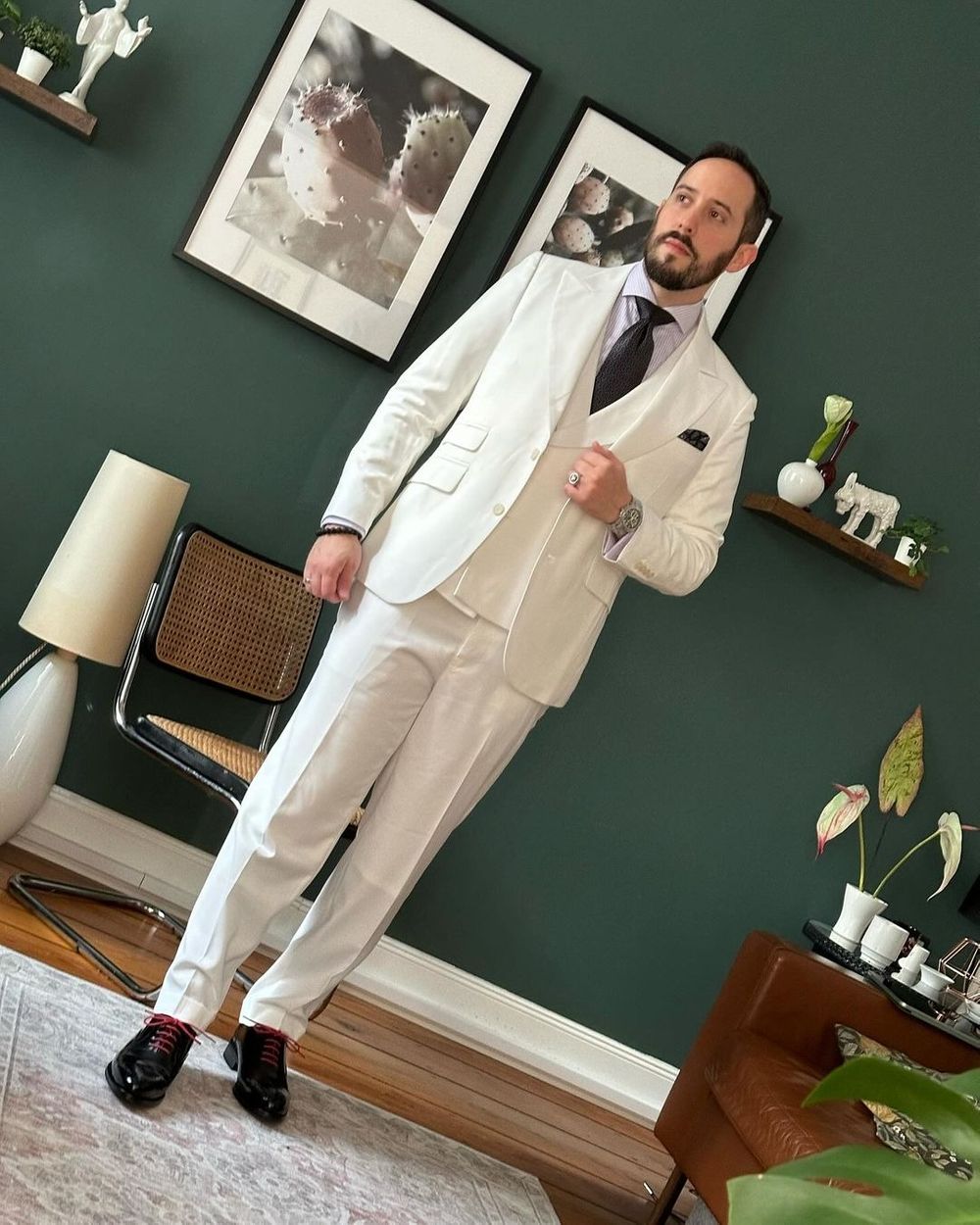 White Three-Piece Suit