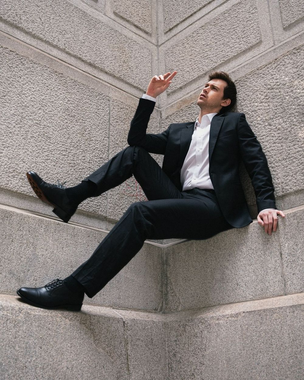 Black Suit with White Dress Shirt