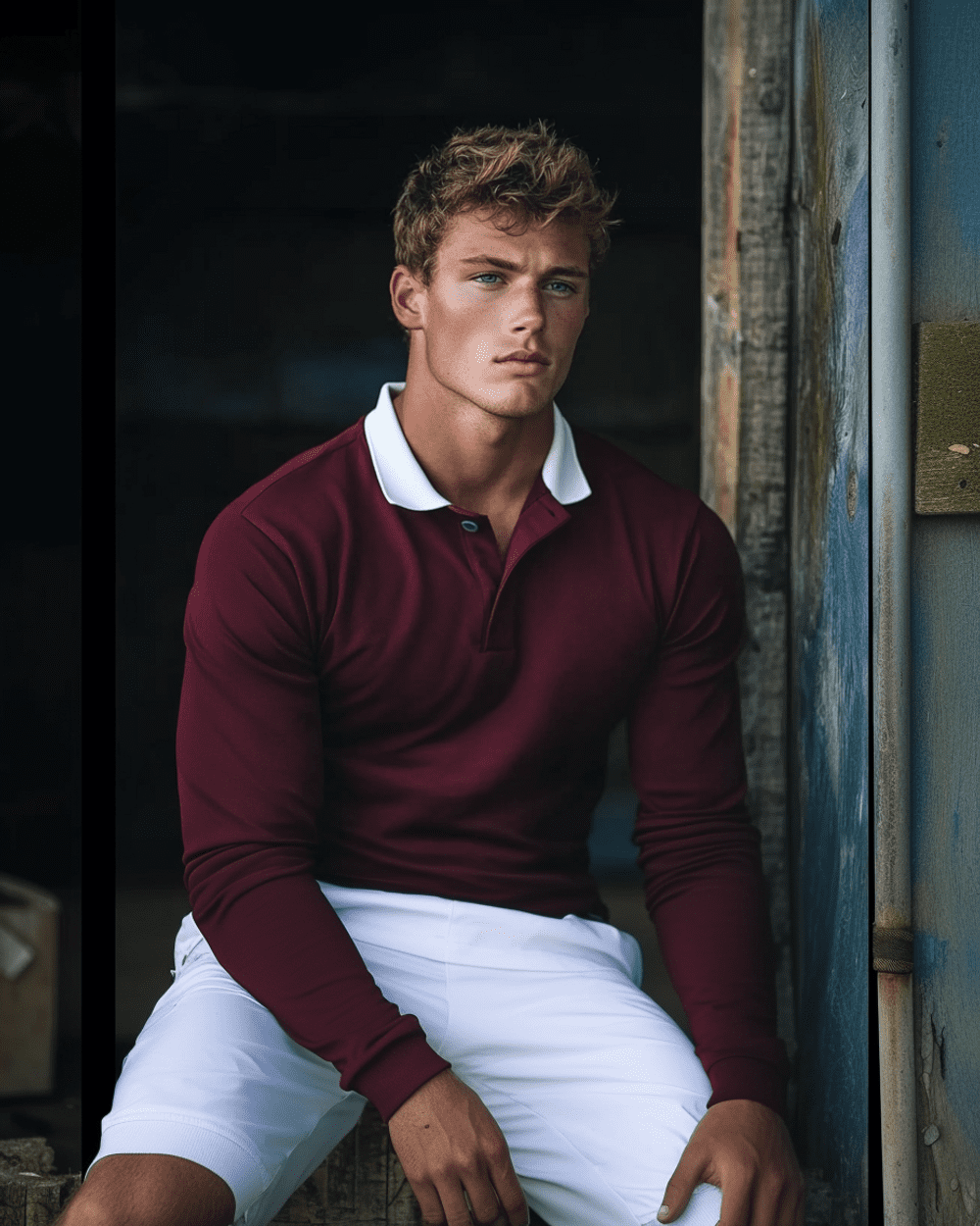 Men's burgundy t shirt outfit online