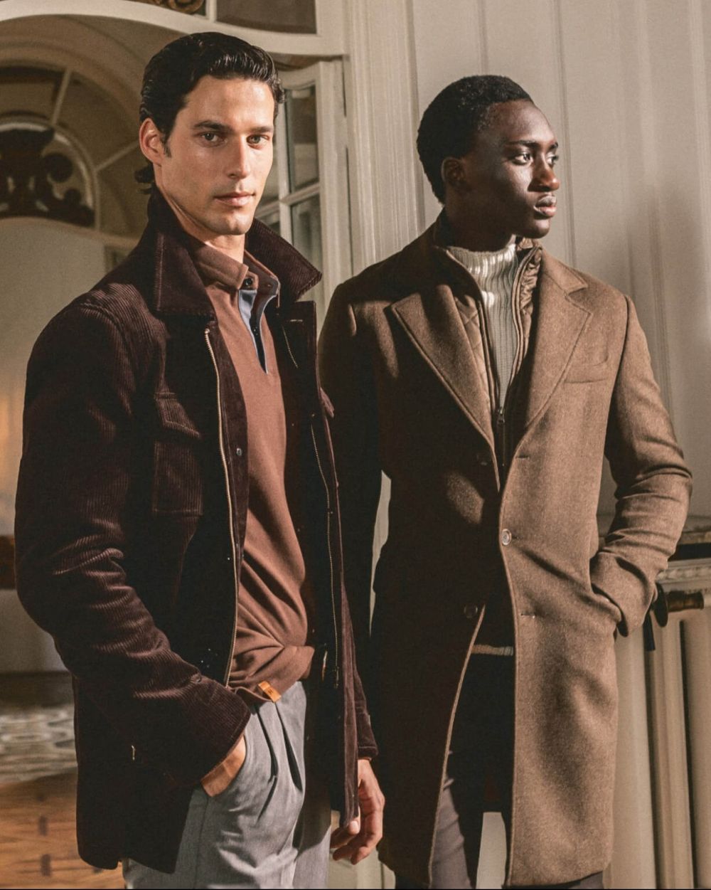 Brown Wool Overcoat with Chocolate Trousers