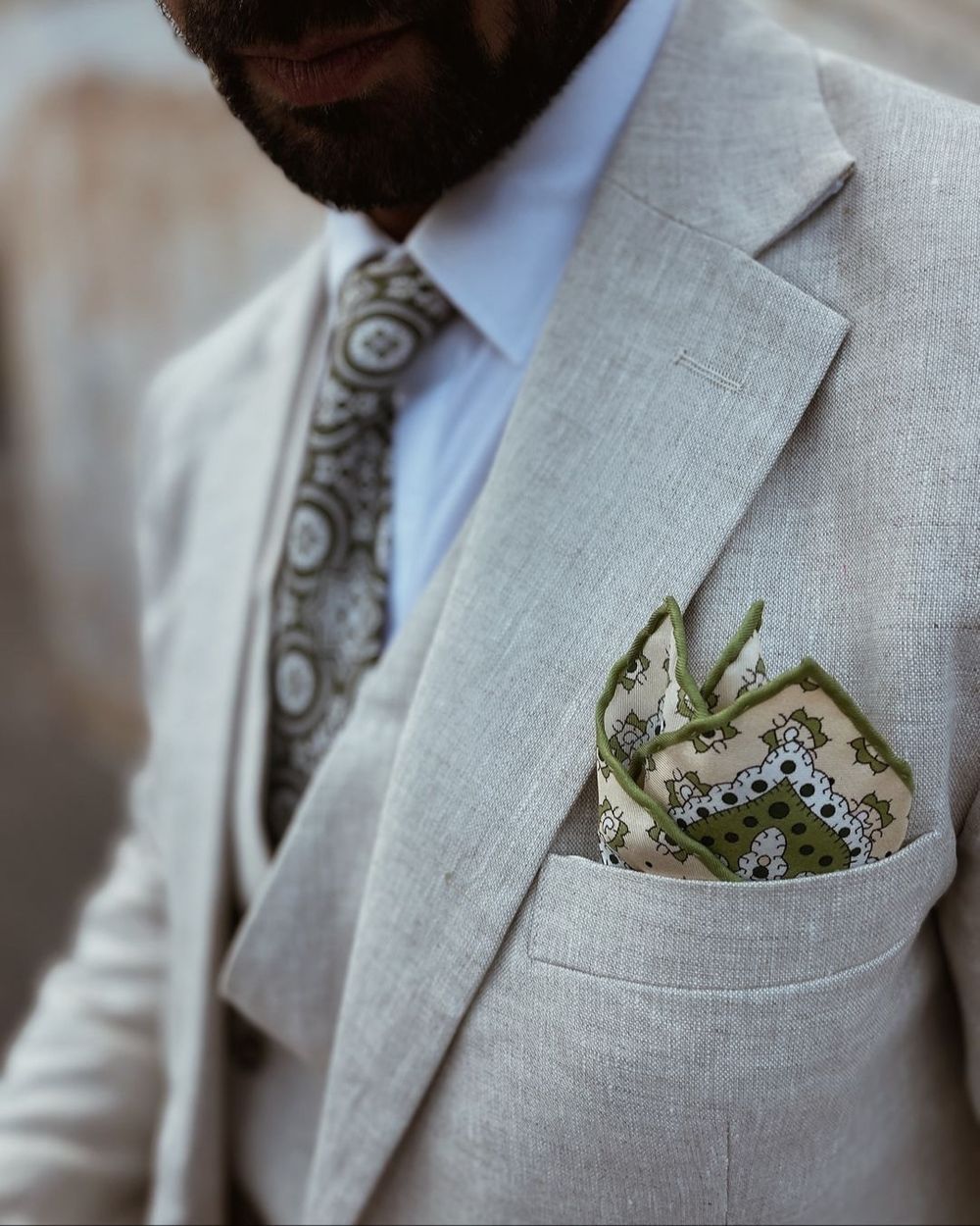 Wedding Light Linen Suit