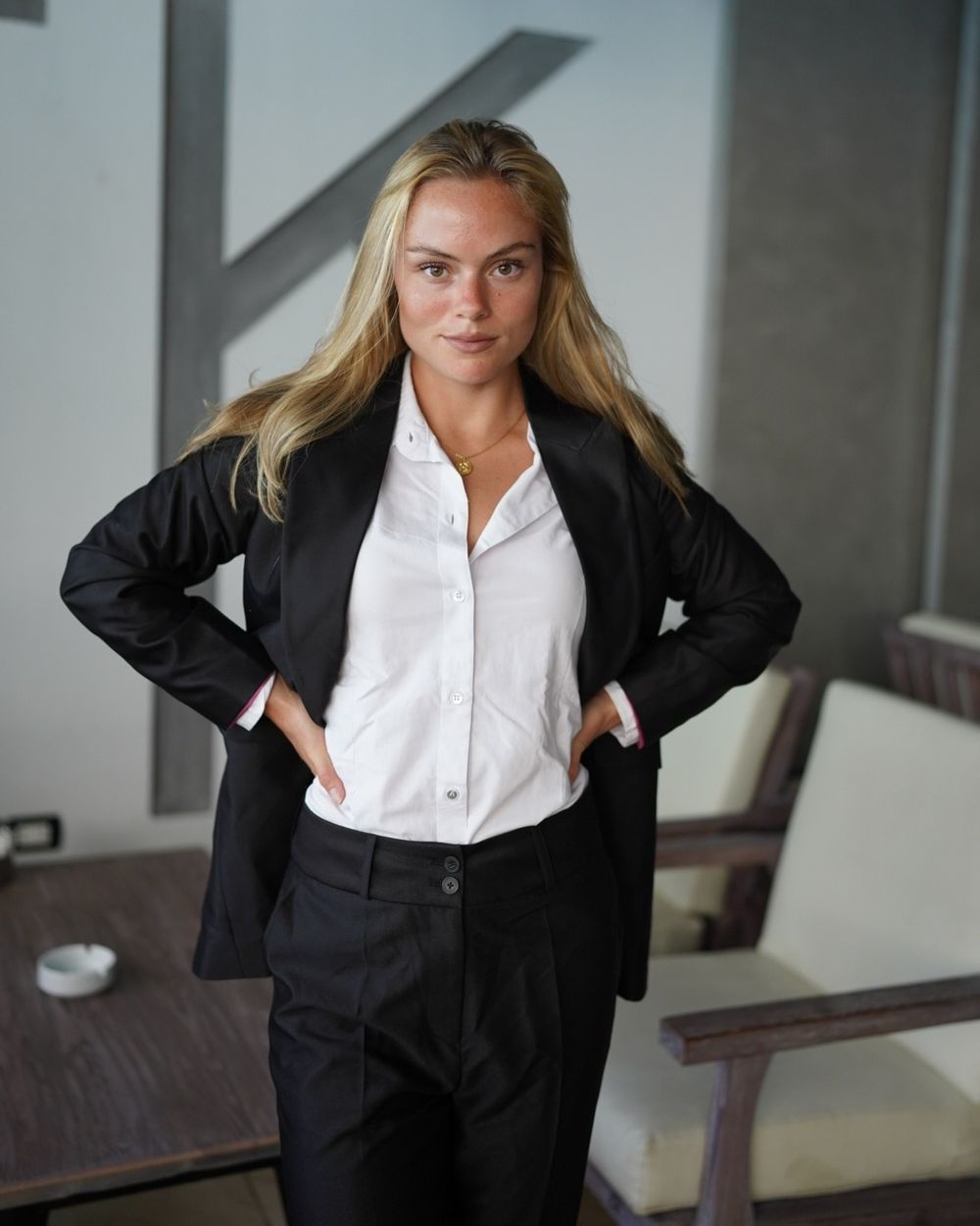 Black Formal Blazer with White Blouse | Sumissura