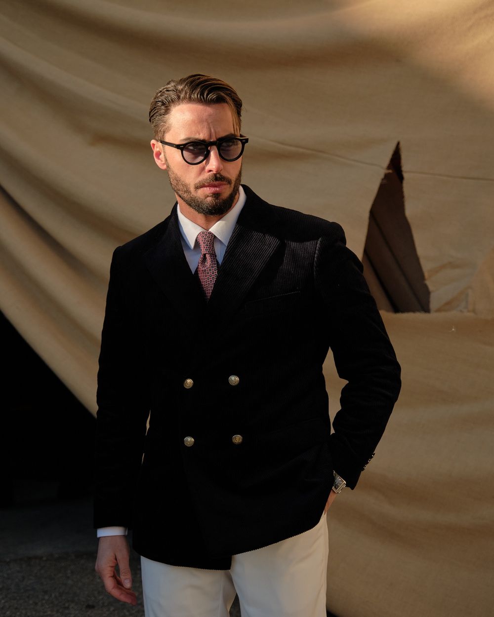 Ellie-Bo Cuccia Per Cani Di Taglia Media Velluto A Coste Blu/pelliccia