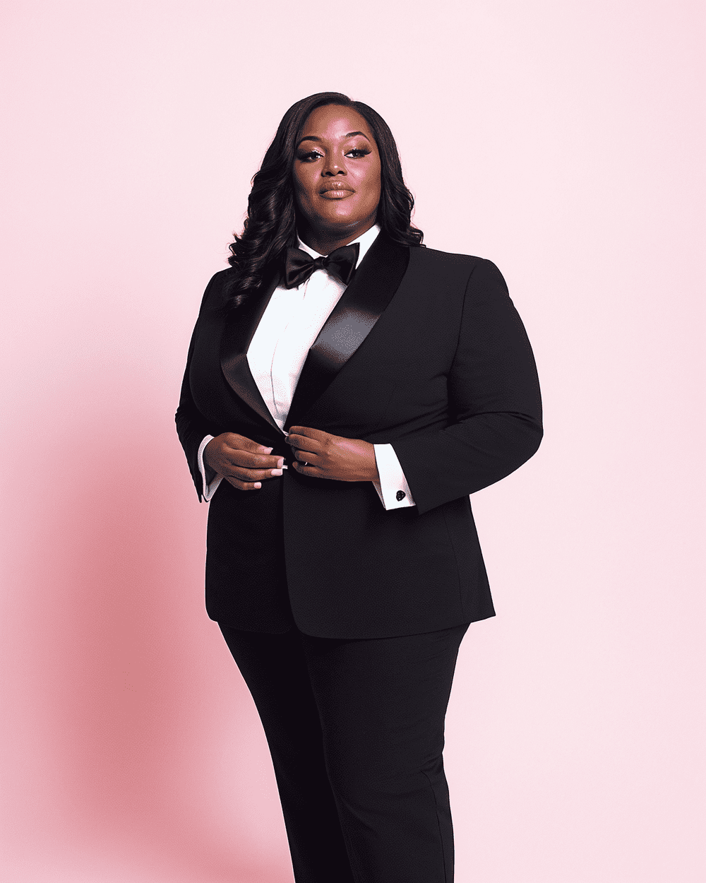 Black Tuxedo with Satin Lapel and White Dress Shirt Black Tuxedo with Satin Lapel and White Dress Shirt