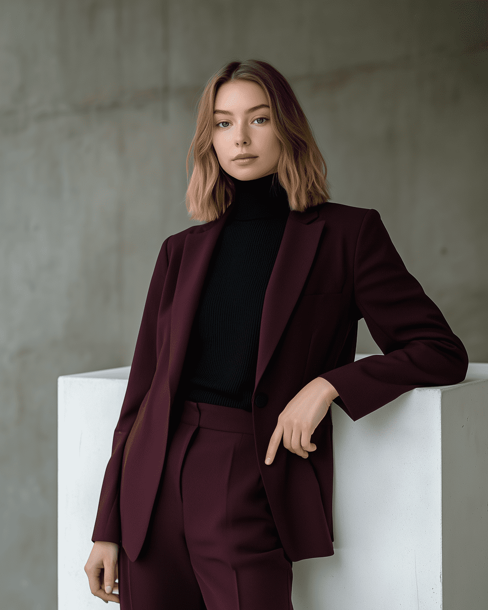 how to wear a turtleneck with a blazer