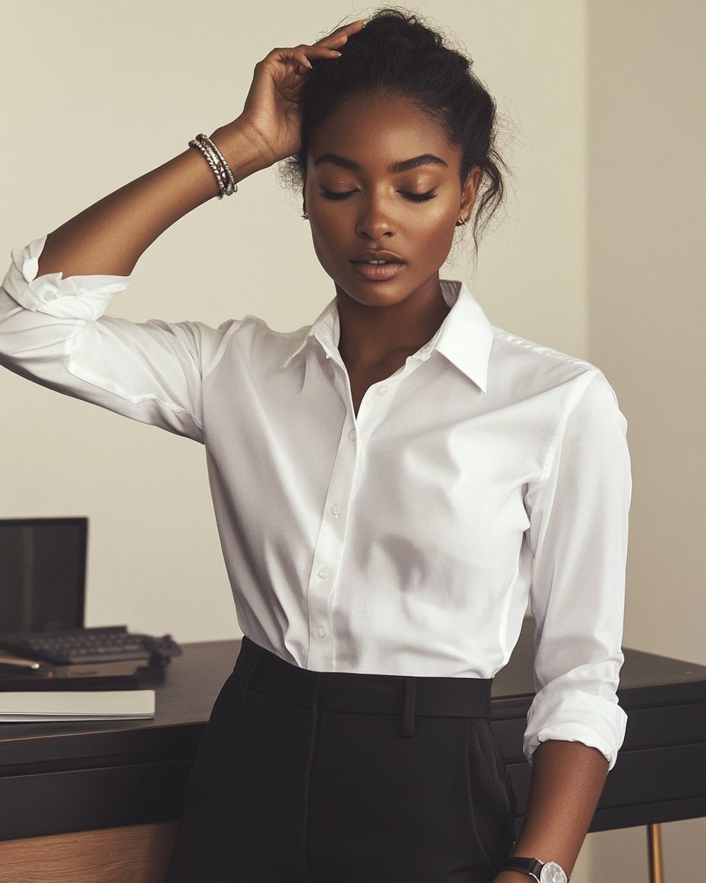 White Shirt Black Trousers