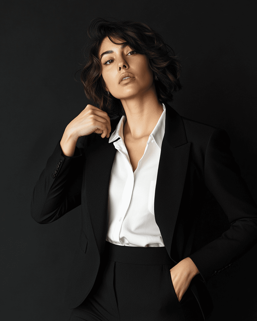 white dress shirt with black suit The Black Tux Cotton Dress Shirt-Classic In White