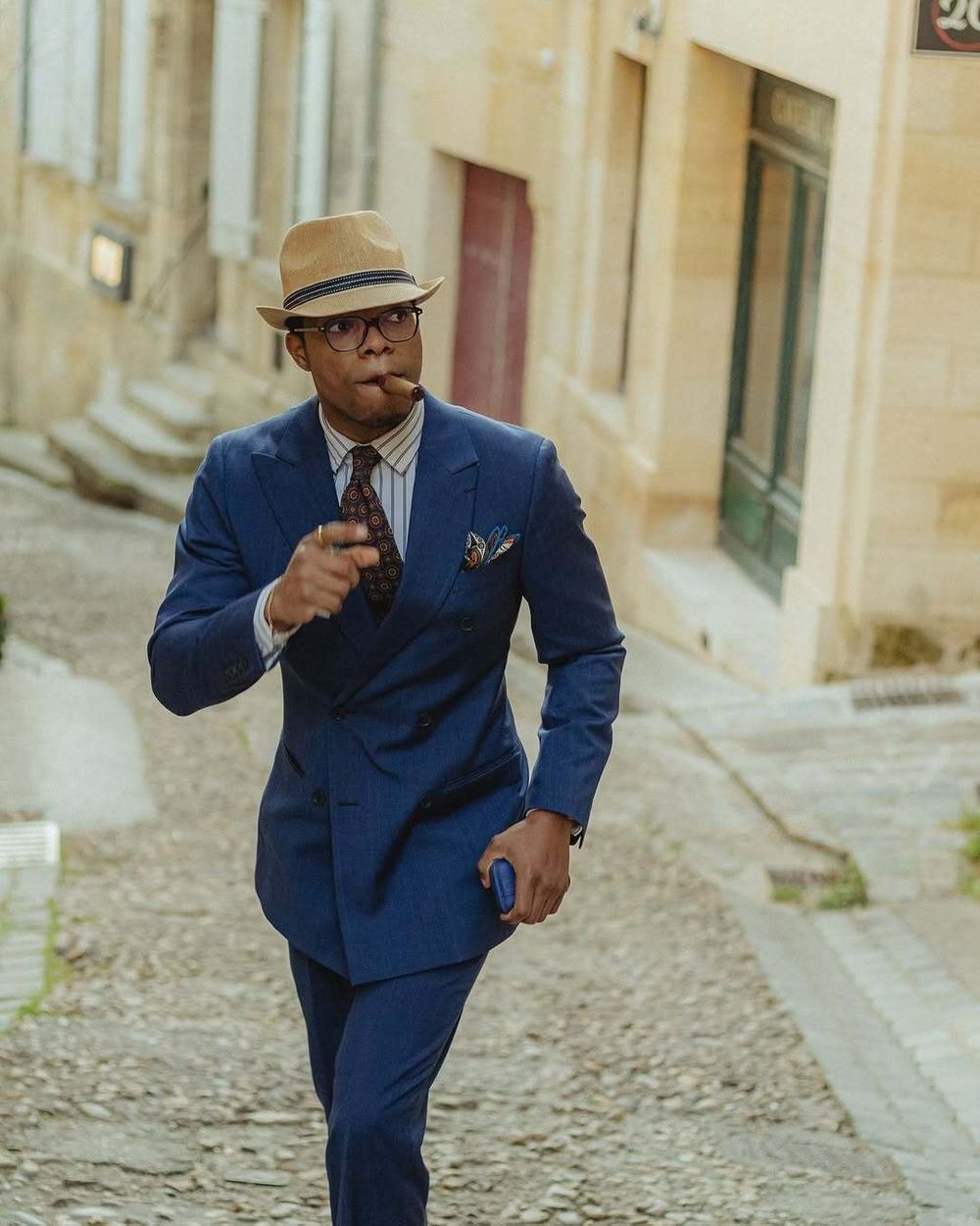 navy dress shirt outfit