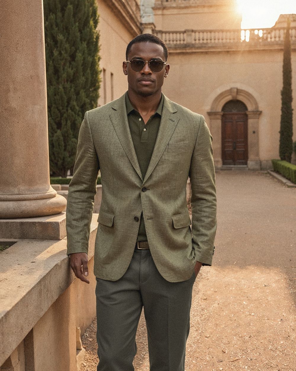 business casual green pants