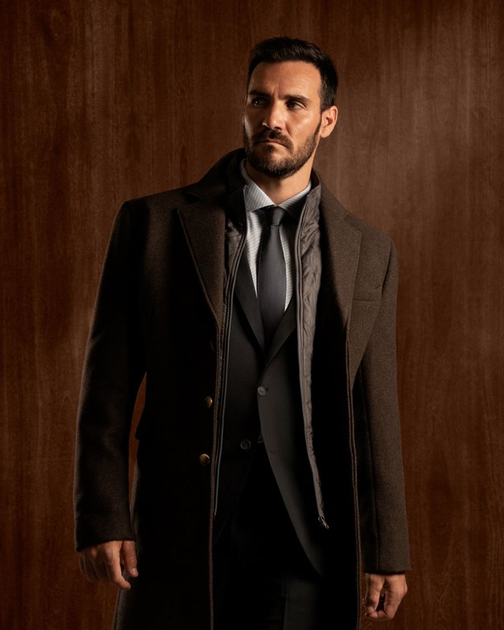 Brown Coat and Suit in dark shades
