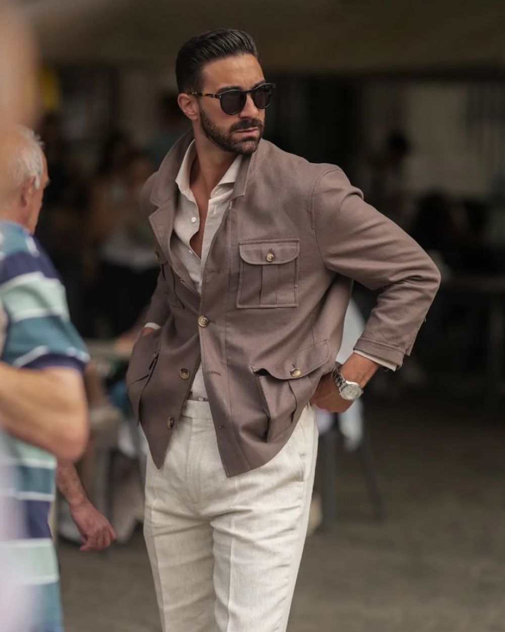 Mens beige linen blazer best sale