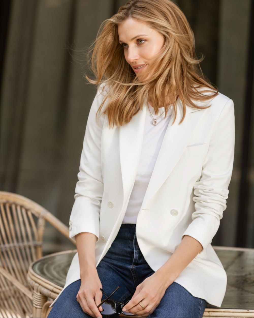 ENSEMBLE PANTALON À PLUME BLANC main image 0