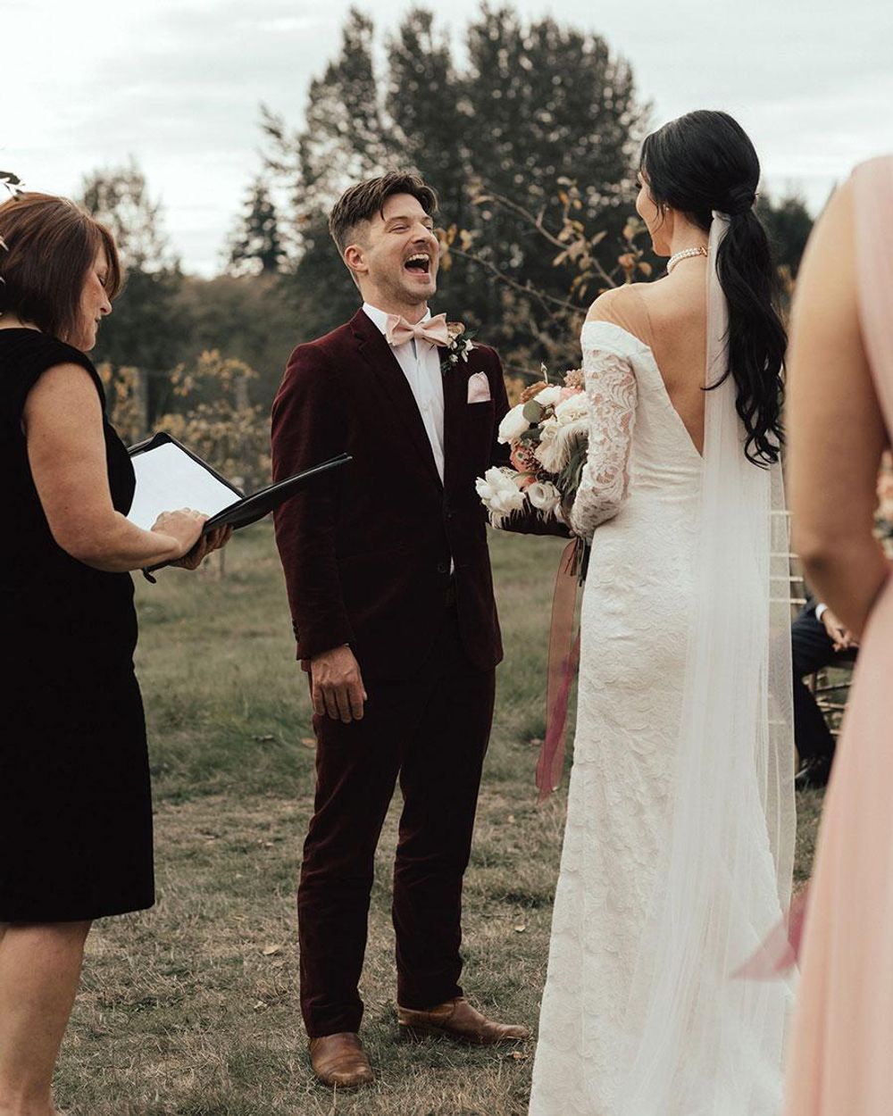 Groom & Groomsmen in Velvet Burgundy 