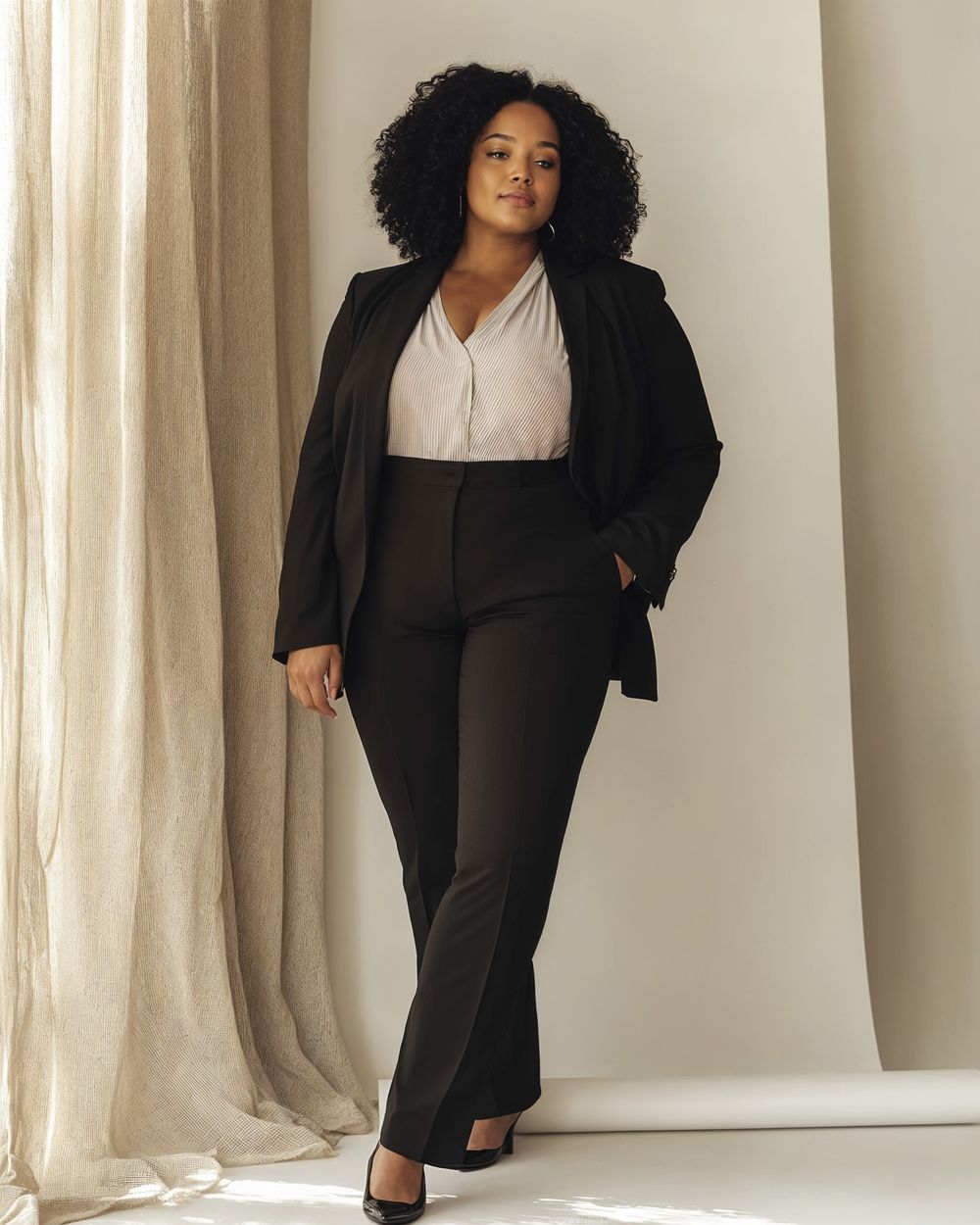 Stunning Black Pantsuit Plus Size Images