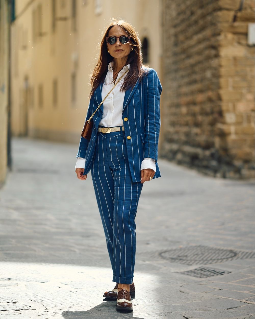 Women's blue striped Suits | Sumissura