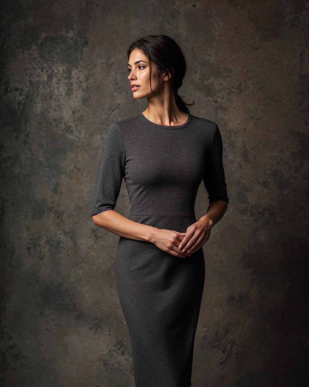 slim fit dress slacks Rihoas Emerald Green Satin Midi Dress Flutter Sleeve V-Neck for Cocktail, Evening Party, Formal, Grey Green / XL